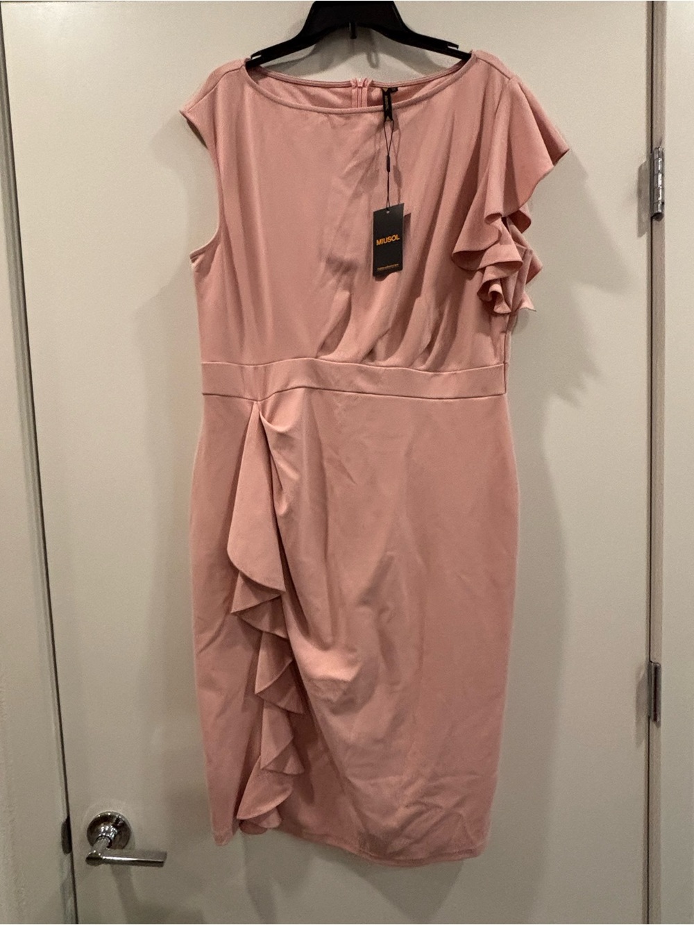 Miusol Blush Pink Ruffle-Accent  Dress